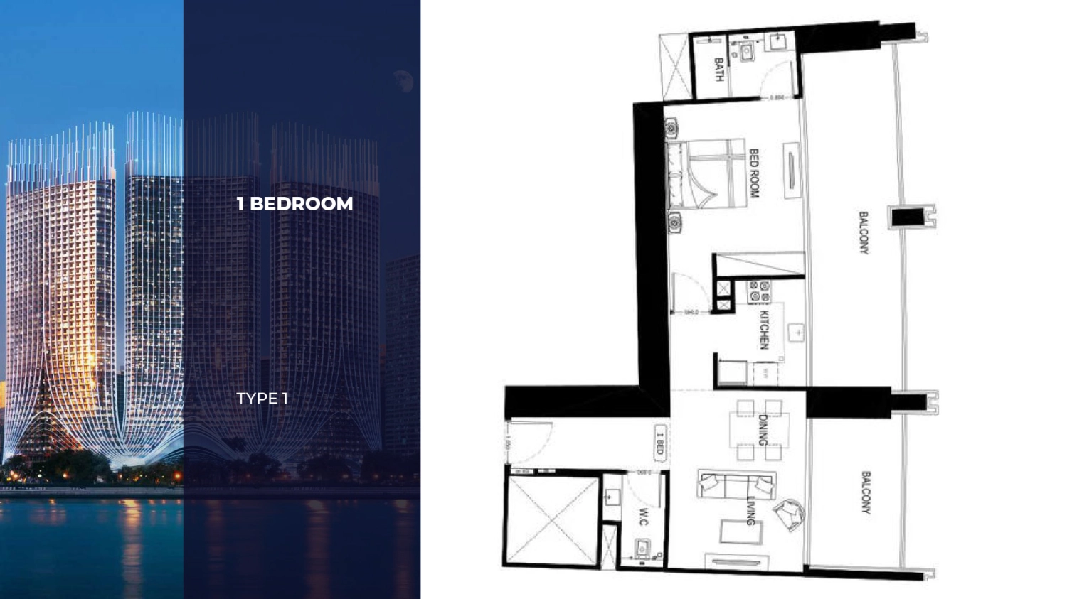 1 BR - Type B